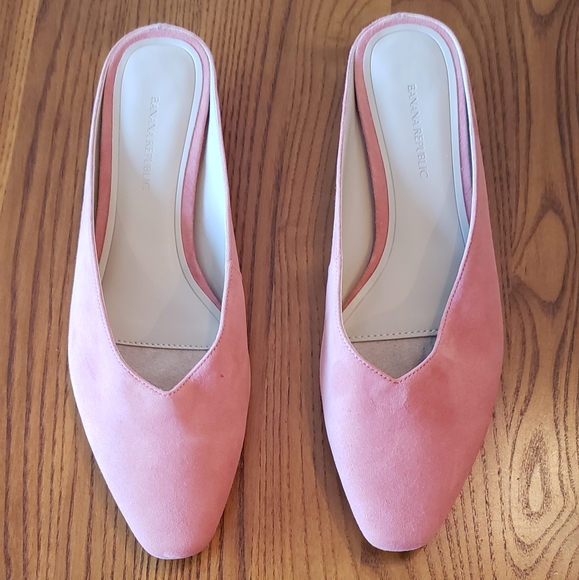 Banana Republic Shoes - Banana Republic leather mule flats, dusty rose - size 7.5